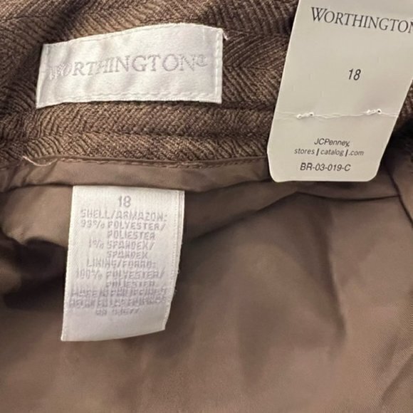 NWT Worthington Women's Maxi Skirt Brown Size 18 A-Line Lined High Waist Ruffled - Picture 10 of 11